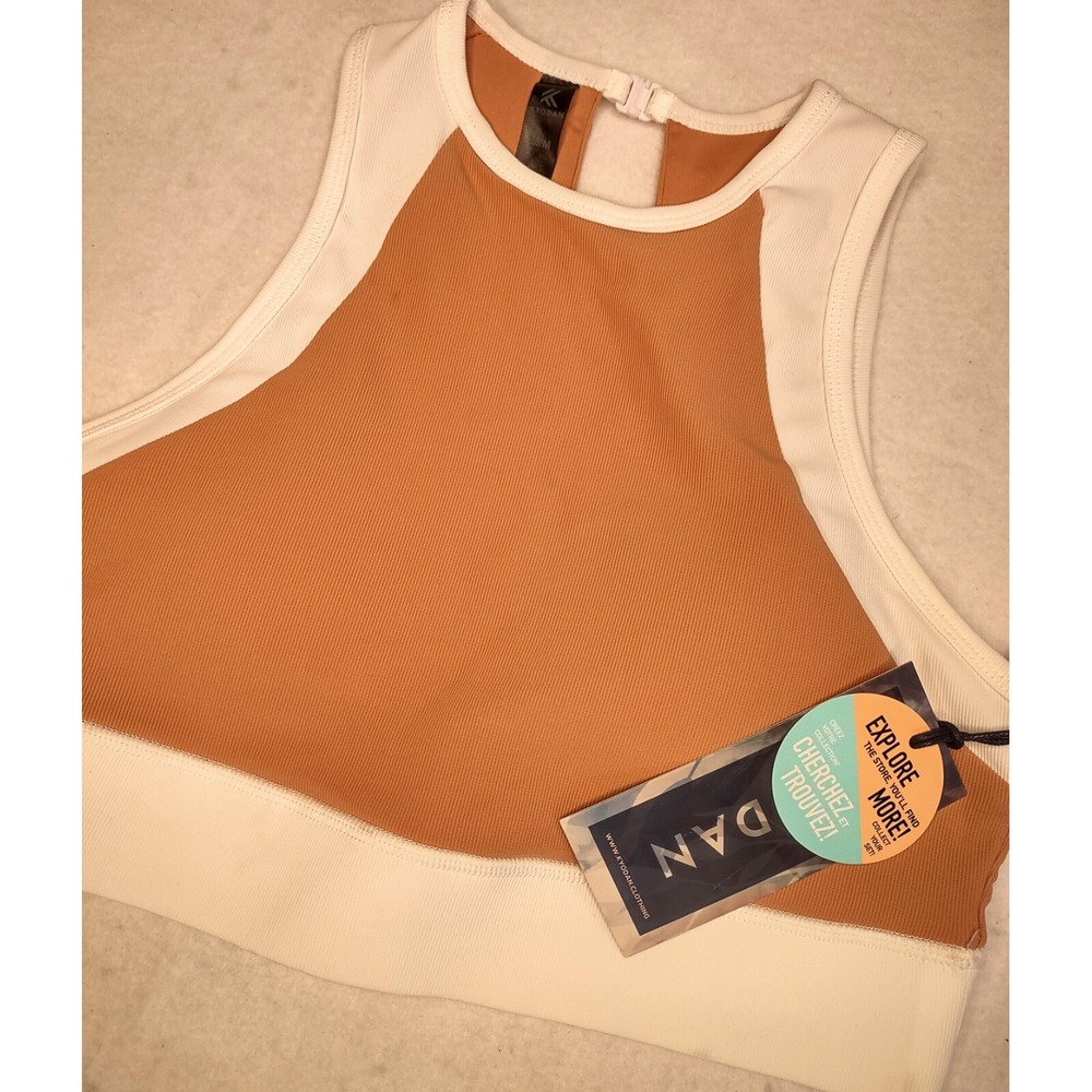 NWT Kyodan Sports Bra Athletic Tank‎ Size Medium, Peach With Back Cutout Detail